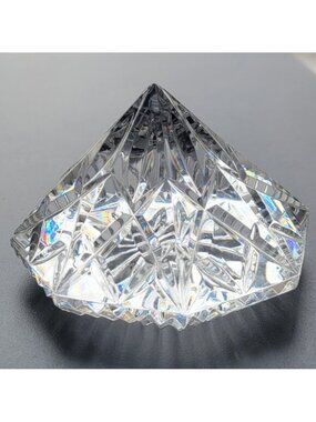 Waterford Crystal 💎 Diamond Paperweight ~ minor flaws ~